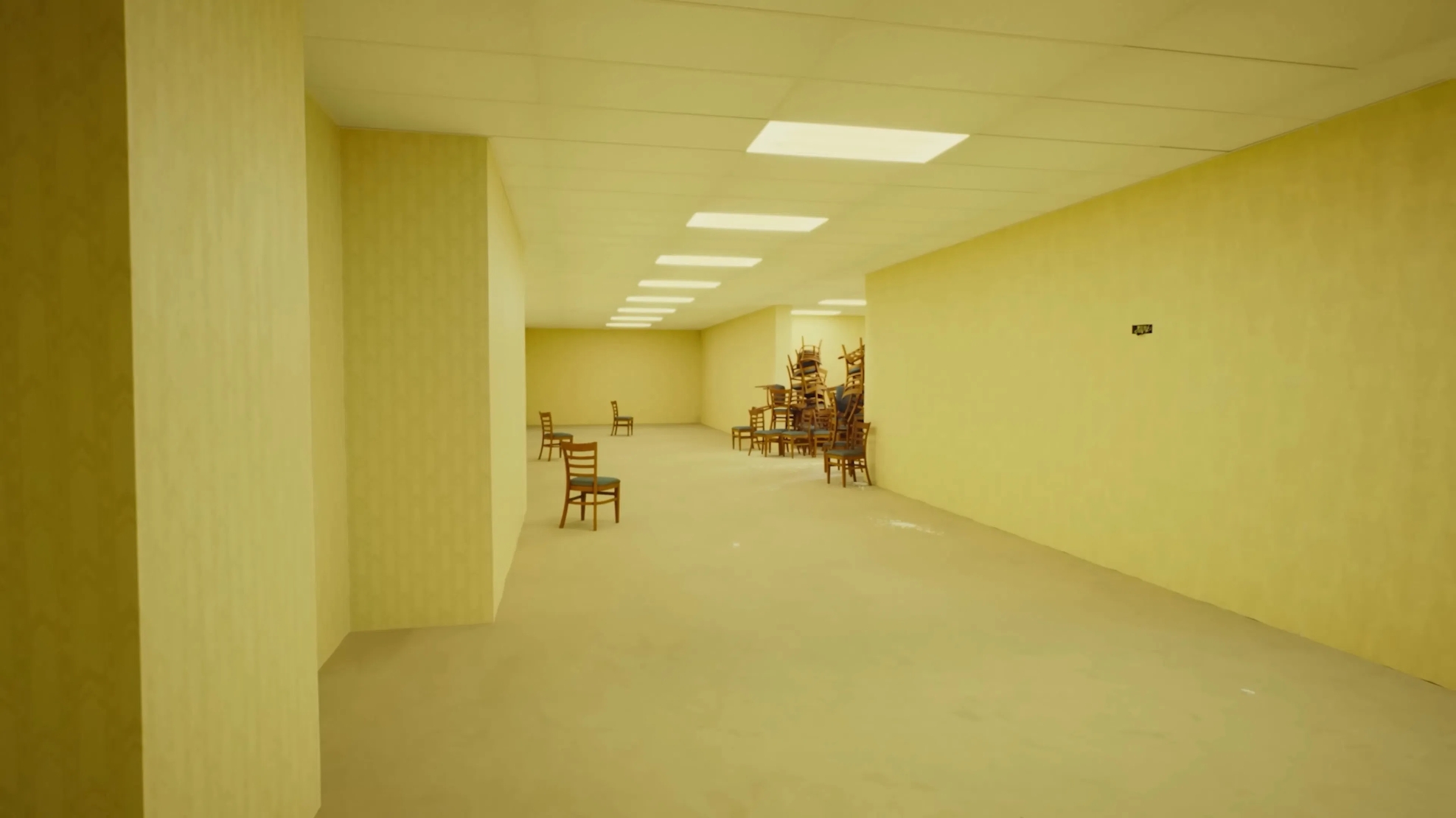 Film backdrop for Backrooms